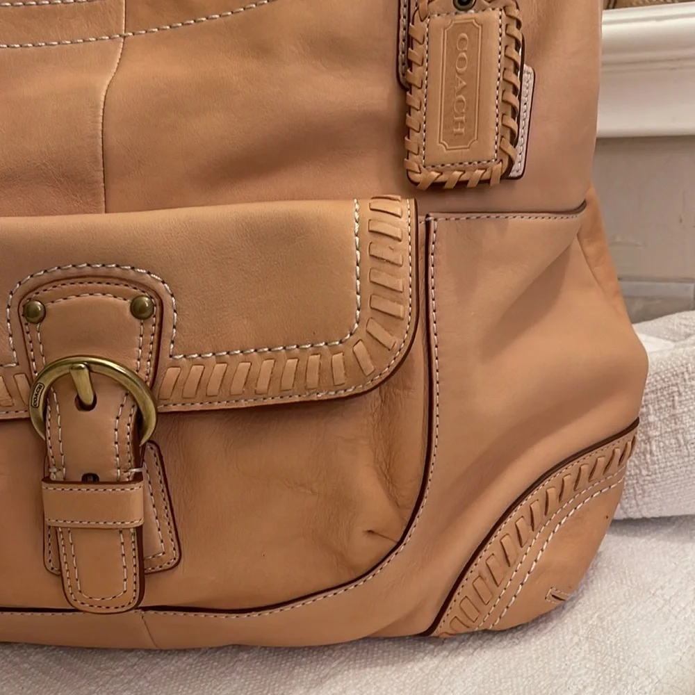 COACH - tan whipstitch satchel- F19018- NWT - Picture 4 of 17